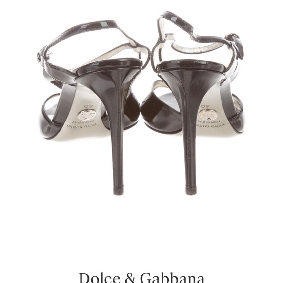 DOLCE &GABBANA PATENT CROSSOVER SANDALS - Picture 4 of 8